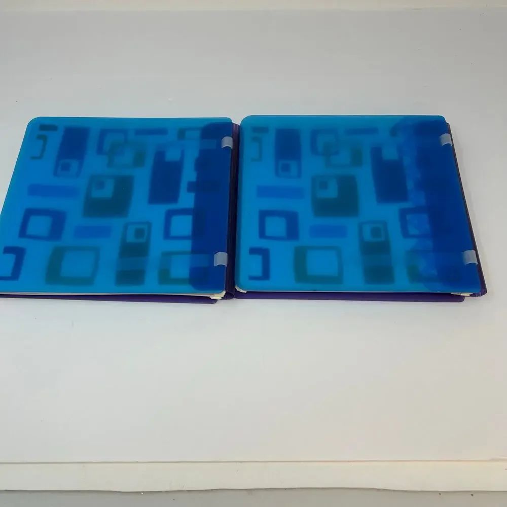Lot 2 NEW Creative Memories Scrapbook Albums 7x7 Geometric Blue Purple 12 Pages